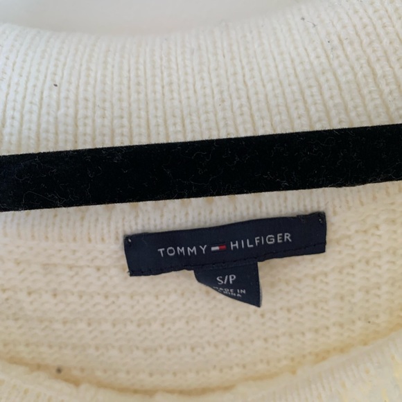 Tommy Hilfiger Cable Sweater preppy off the shoulder Cream - Picture 3 of 4
